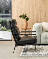 Glitzhome 39.5" Leatherette Mid-Century Modern Armchair