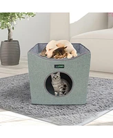 Foldable Cat Condo: Sage Green