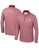 Colosseum Men's Crimson Alabama Tide Striped Quarter-Zip Top