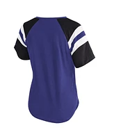 Starter Women's Blue Baltimore Ravens Game On Notch Neck Raglan T-Shirt