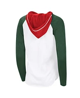 G-iii 4Her by Carl Banks Women's White Minnesota Wild Vip Raglan Long Sleeve Hoodie T-Shirt