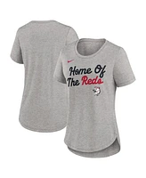 Nike Women's Heather Gray Cincinnati Reds Script Tri-Blend T-Shirt