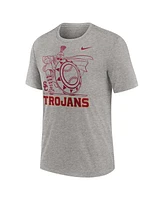 Nike Men's Heather Gray Usc Trojans Campus Local Tri-Blend T-Shirt