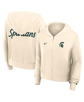 Nike Women's Cream Michigan State Spartans Chill Midi Full-Zip Hoodie