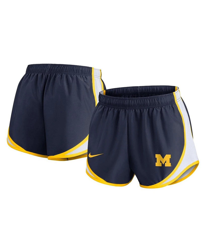 Nike Women's Navy Michigan Wolverines Spring Break Tempo Performance Shorts