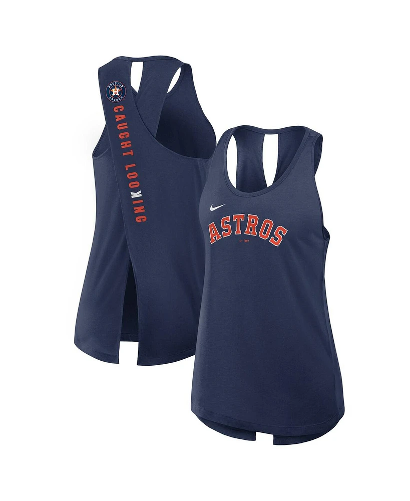 Nike Women's Navy Houston Astros Crisscross Performance Tank Top