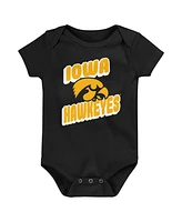 Outerstuff Newborn Black Iowa Hawkeyes Sunday Comics Bodysuit, Set of 3