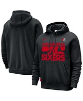 Nike Men's Black Philadelphia 76ers Courtside Club Pullover Hoodie