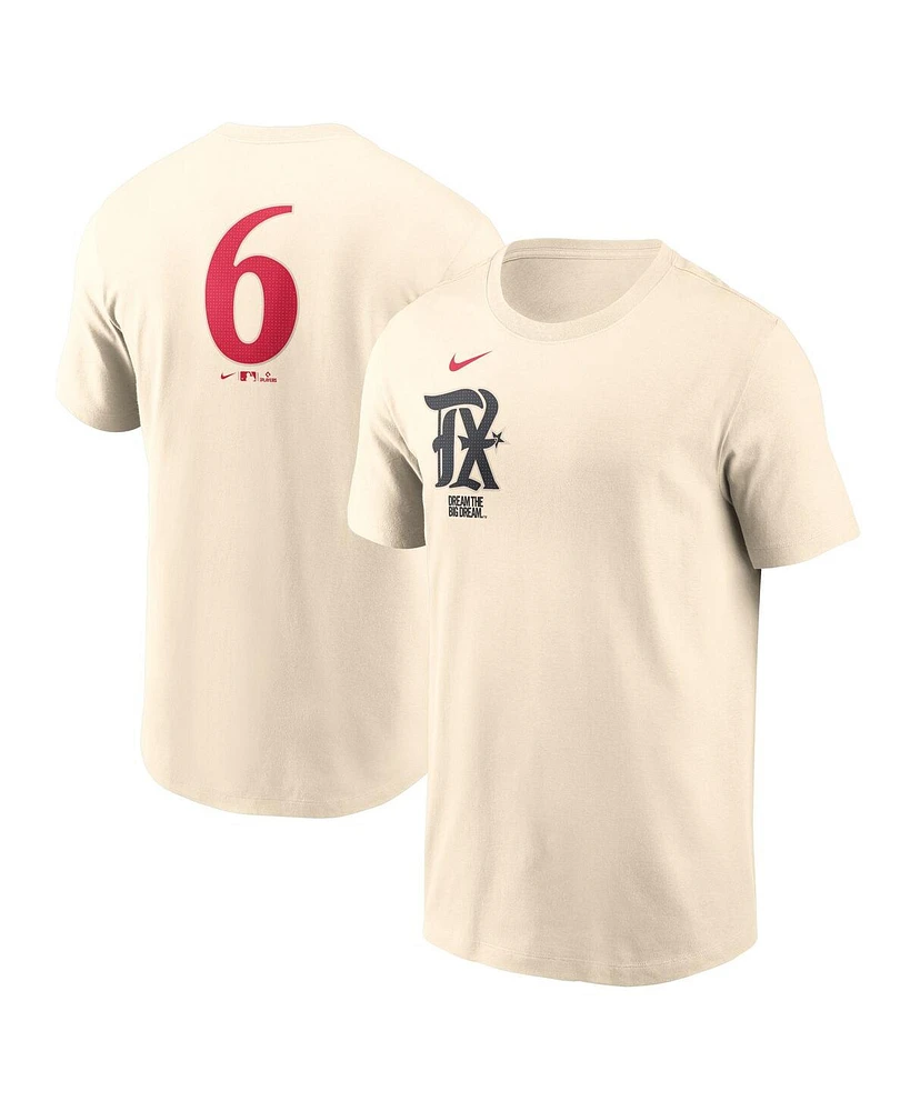 Nike Men's Josh Jung Natural Texas Rangers 2025 City Connect Fuse Name Number T-Shirt
