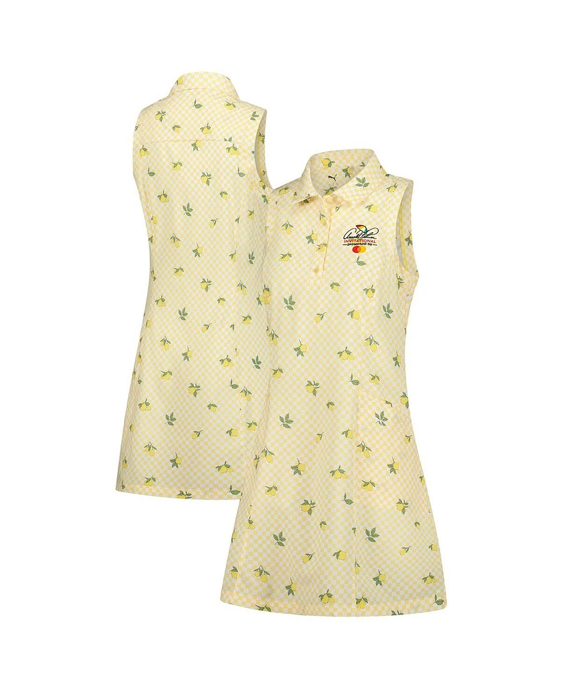 Puma Women's Yellow Arnold Palmer Invitational Lemons Woven Dress