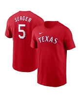 Nike Men's Corey Seager Red Texas Rangers Fuse Name Number T-Shirt