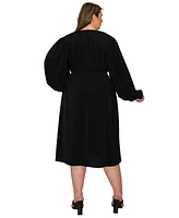 L I V D Plus Audrey Ruched Midi Dress