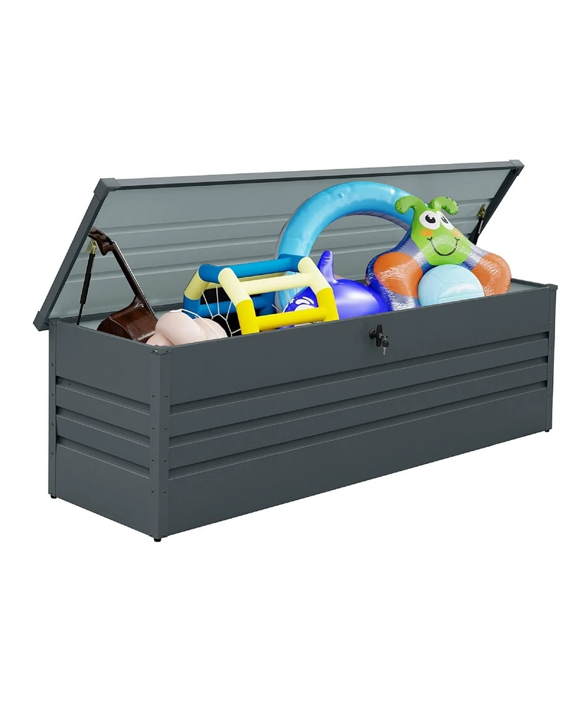 Mondawe 100 Gallon Resin Outdoor Deck Box Waterproof, Plastic Patio Storage with Side Handles