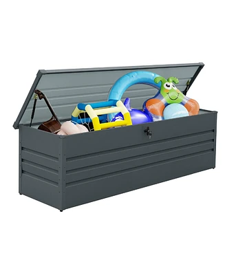Mondawe 100 Gallon Resin Outdoor Deck Box Waterproof, Plastic Patio Storage with Side Handles