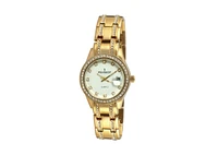 Peugeot Womens Round Gold Luxury Status Swarovski Crystal Bracelet Watch
