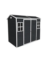 Mondawe 8x4ft Outdoor Storage Shed with Floor and 2 Windows
