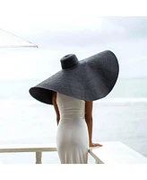 Solana Oversized Straw Hat In Black