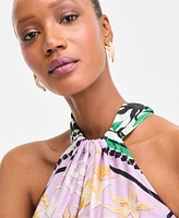I.n.c. International Concepts Women's Scarf-Print Halter Midi Dress, Exclusively at Macy's