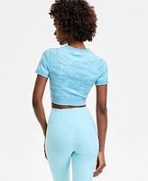 Id Ideology Women's Printed Seamless Short-Sleeve Cropped Top, Exclusively at Macy's