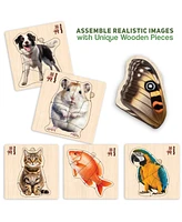 Quokka 6XSET Realistic Wooden Montessori Puzzles for Toddlers Ages 1-3