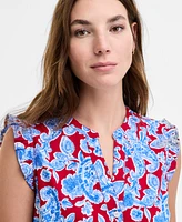 Tommy Hilfiger Women's Olympia Paisley Ruffled Blouse