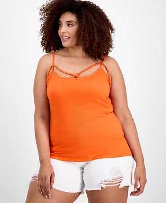 Aveto Trendy Plus Strappy Cross-Front Tank Top