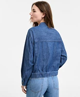 Tommy Hilfiger Women's Chambray Utility Bomber Jacket