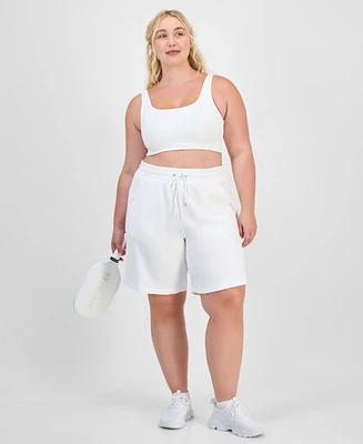Id Ideology Plus Cotton-Blend Pull-On Bermuda Shorts, Exclusively at Macy's