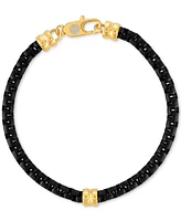 Esquire Men's Jewelry Box Link Chain Bracelet in Black & Gold-Tone Ion Plated Stainless Steel, Exclusively at Macy's