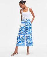 I.n.c. International Concepts Women's Printed Wide-Leg Cropped Pants, Exclusively at Macy's