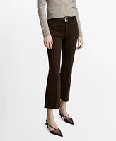 Mango Women's Flared Cropped Jeans