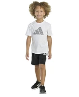 adidas Toddler & Little Boys Short-Sleeve T-Shirt Woven Shorts, 2 Piece Set