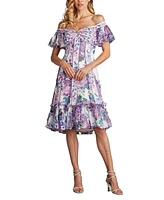 Tadashi Shoji Women's Breeze Floral Print Chiffon Dress