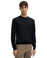Boss by Hugo Men's Silk Regular-Fit Knit Structure Sweater