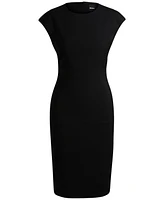 Boss by Hugo Women's Wool Cap Sleeve Slim-Fit Dress