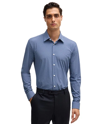 Boss by Hugo Boss Men's Slim-Fit Printed Performance Dress Shirt