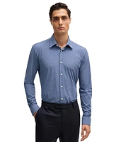 Boss by Hugo Boss Men's Slim-Fit Printed Performance Dress Shirt