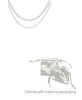 Adornia Silver 3mm and 4mm Paper Clip Chain Set