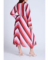 Eloquii Plus Twist Bodice Stripe Midi Dress