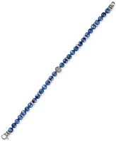 Esquire Men's Jewelry Kyanite & Diamond (1/10 ct. t.w.) Bead Bracelet in Sterling Silver, Exclusively at Macy's