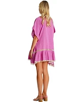 La Moda Clothing Women's Fiji Embroidered Kaftan