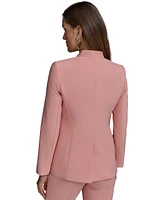Donna Karan New York Petite Collarless One-Button Long-Sleeve Jacket