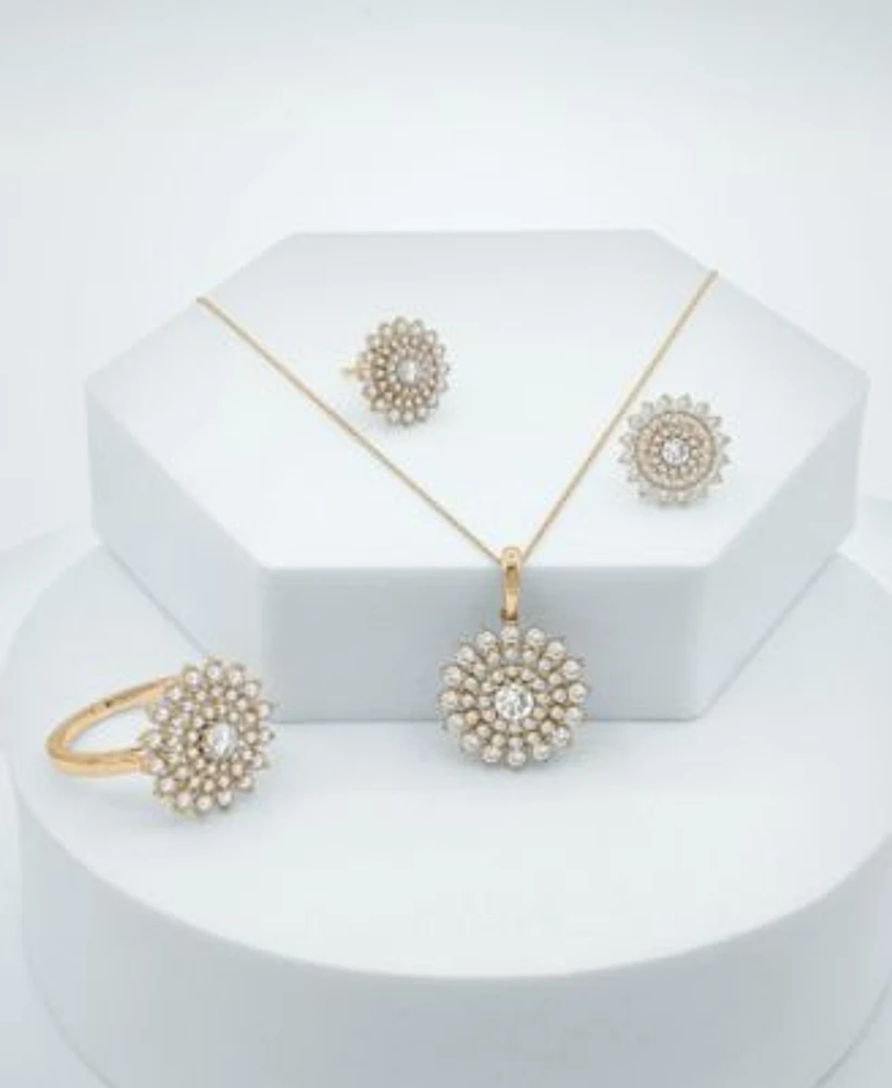 Wrapped In Love Diamond Flower Cluster Ring Pendant Necklace Earrings Collection In 14k Gold Exclusively At Macys