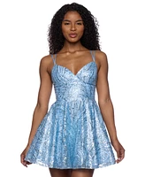 B Darlin Juniors' Lace Sweetheart Double-Strap Dress
