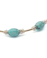 Robert Lee Morris Soho Turquoise Stone Bead Wire Collar Necklace