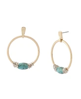 Robert Lee Morris Soho Turquoise Stone Hoop Earrings