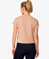 Cable & Gauge Women's Beaded Scuba Knit Top