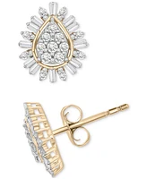 Wrapped in Love Diamond Teardrop Cluster Stud Earrings (1/2 ct. tw) in 14k Gold, Exclusively at Macy's
