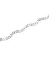 Wrapped in Love Diamond Wavy Tennis Bracelet (1 ct. tw) in 14k White Gold, Exclusively at Macy's