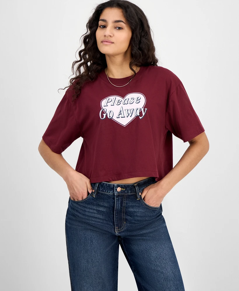 Self Esteem Juniors' Cropped Go Away T-Shirt
